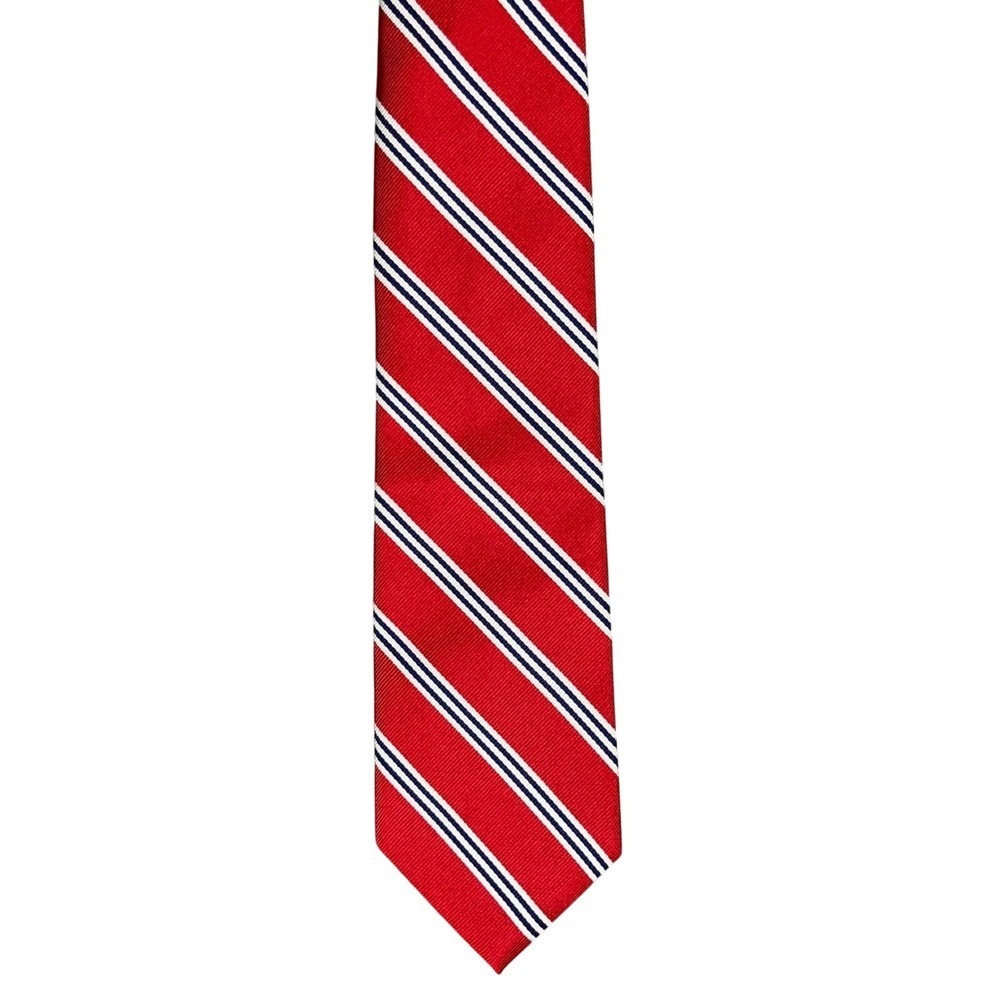Brooks Brothers 346 Tie Mens Red Silk Stripe Preppy Old Money Classiccore